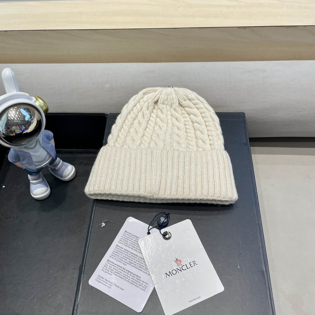  moncler秋冬新品100羊绒帽加厚保暖麻花ins男女通用时尚百搭针织毛线冷帽