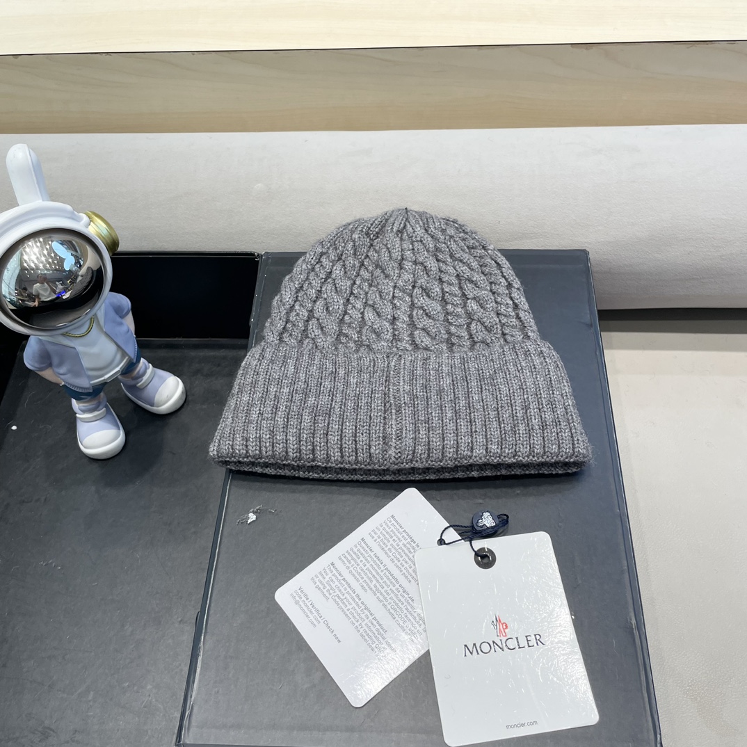  moncler秋冬新品100羊绒帽加厚保暖麻花ins男女通用时尚百搭针织毛线冷帽