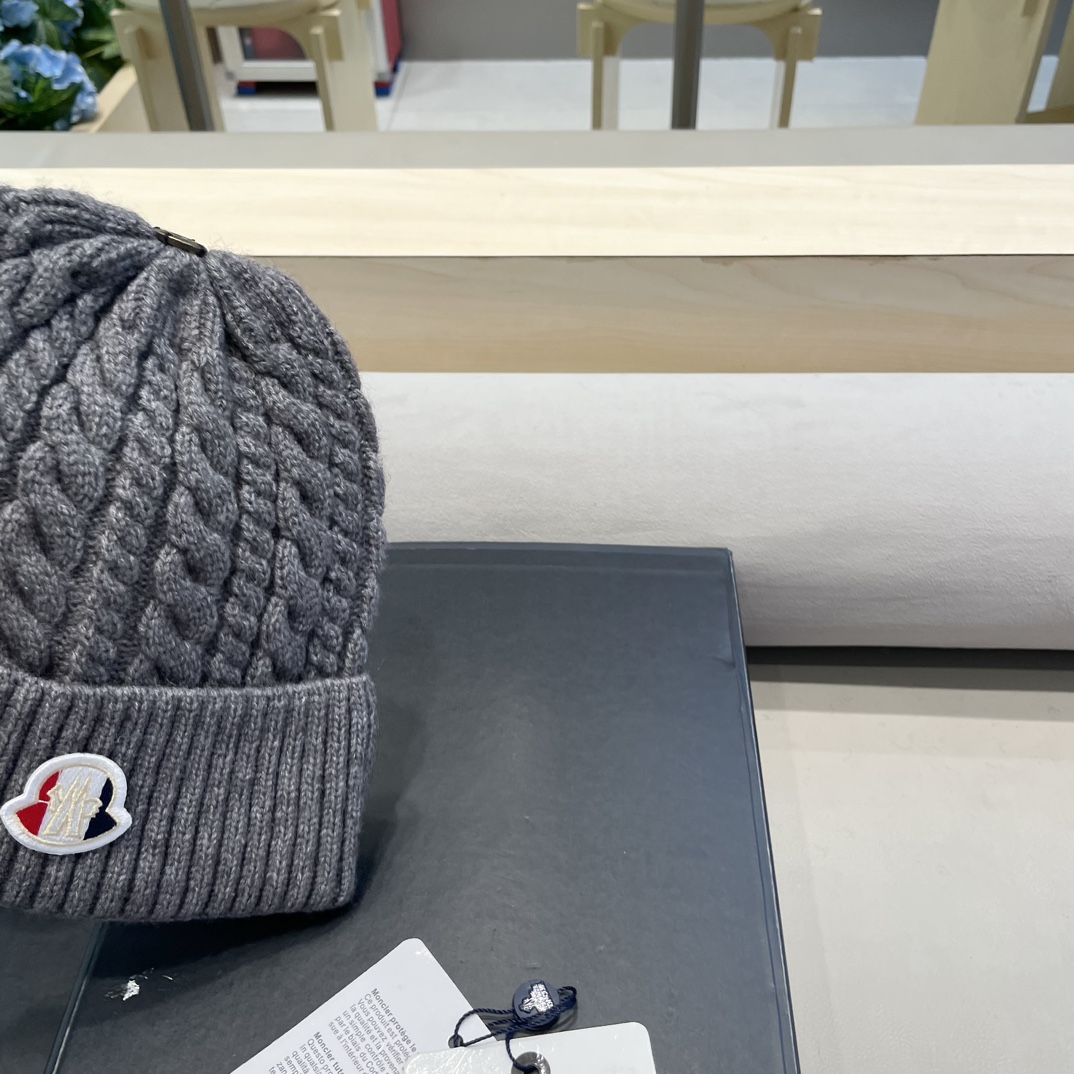  moncler秋冬新品100羊绒帽加厚保暖麻花ins男女通用时尚百搭针织毛线冷帽