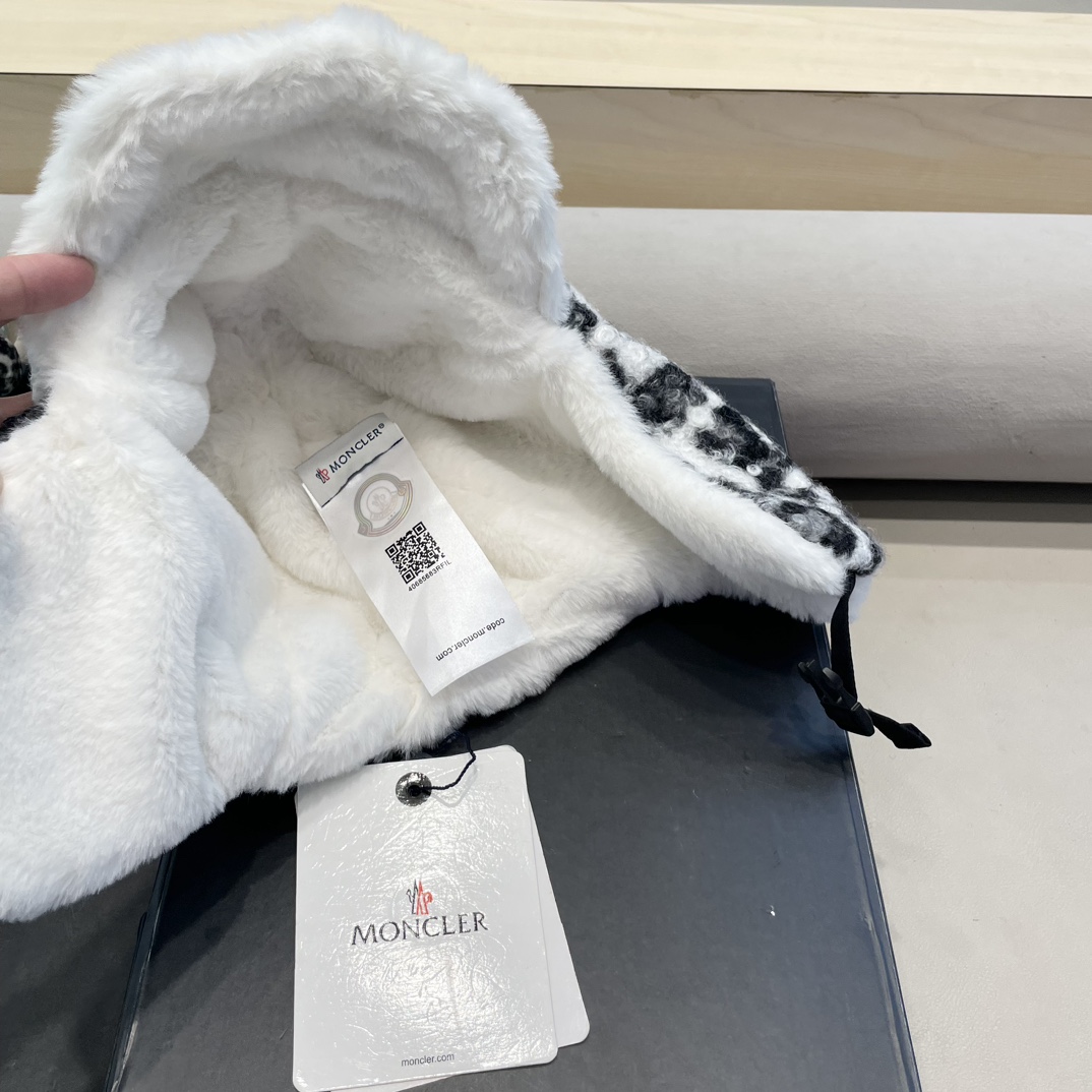  moncler冬季韩豹纹加绒加厚雷锋帽冬天户外保暖护耳帽男女抗寒休闲套头帽