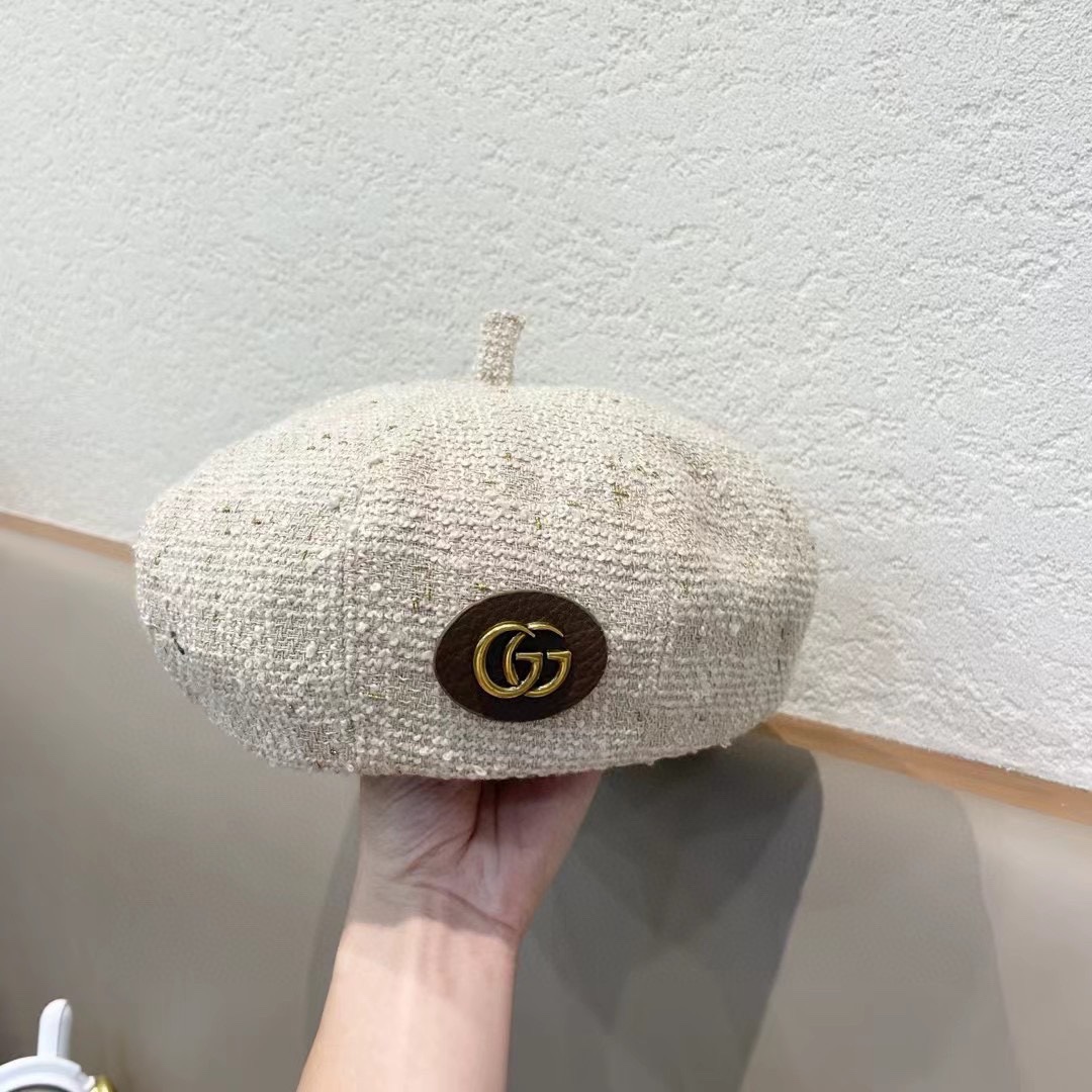 古奇Gucci搭严选帽子女贝雷帽Ins网红南瓜帽显脸小八角帽蓓蕾画家