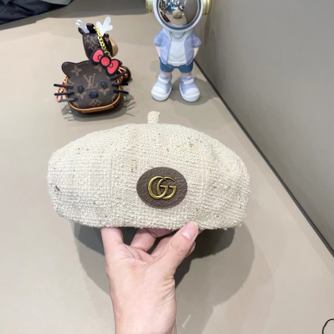 古奇Gucci搭严选帽子女贝雷帽Ins网红南瓜帽显脸小八角帽蓓蕾画家