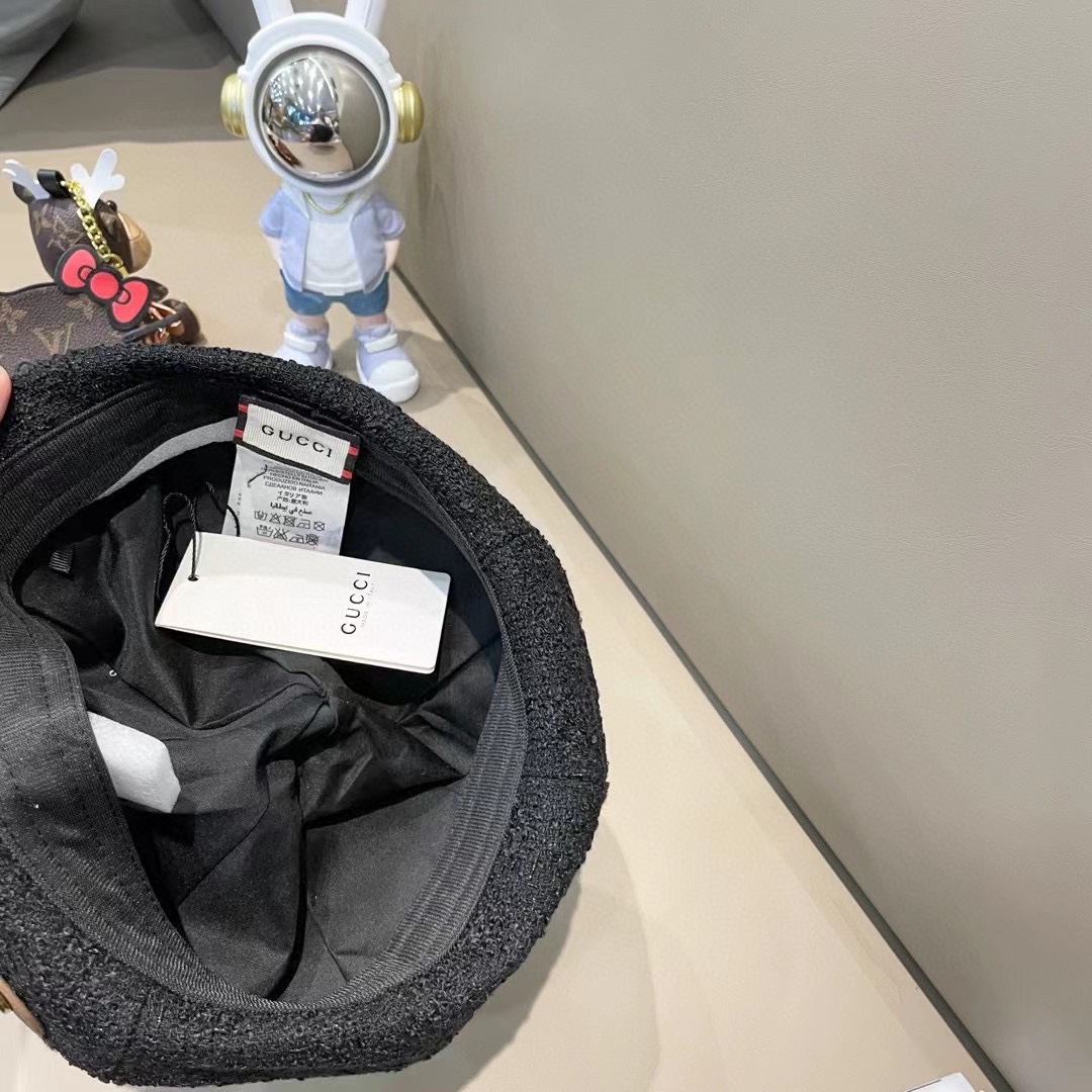 古奇Gucci搭严选帽子女贝雷帽Ins网红南瓜帽显脸小八角帽蓓蕾画家