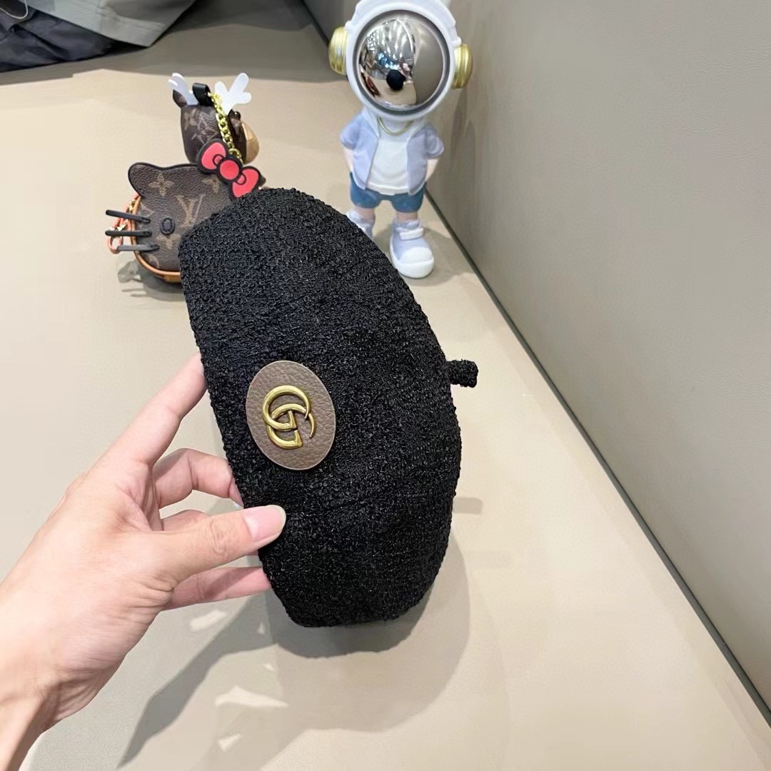 古奇Gucci搭严选帽子女贝雷帽Ins网红南瓜帽显脸小八角帽蓓蕾画家