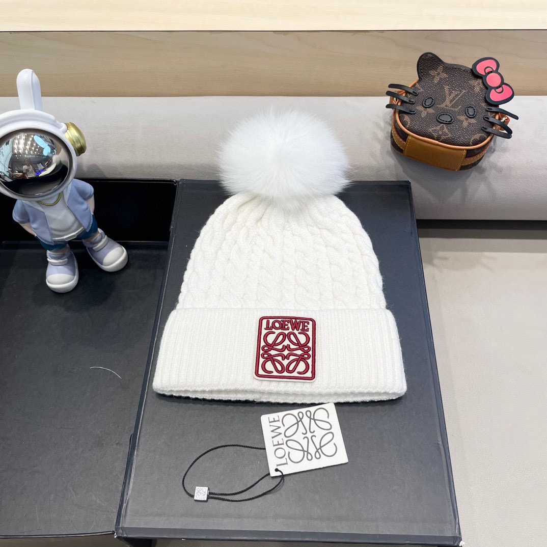 【LOEWE罗意威】2024早秋简约针织毛线帽，毛绒材质，非常百搭