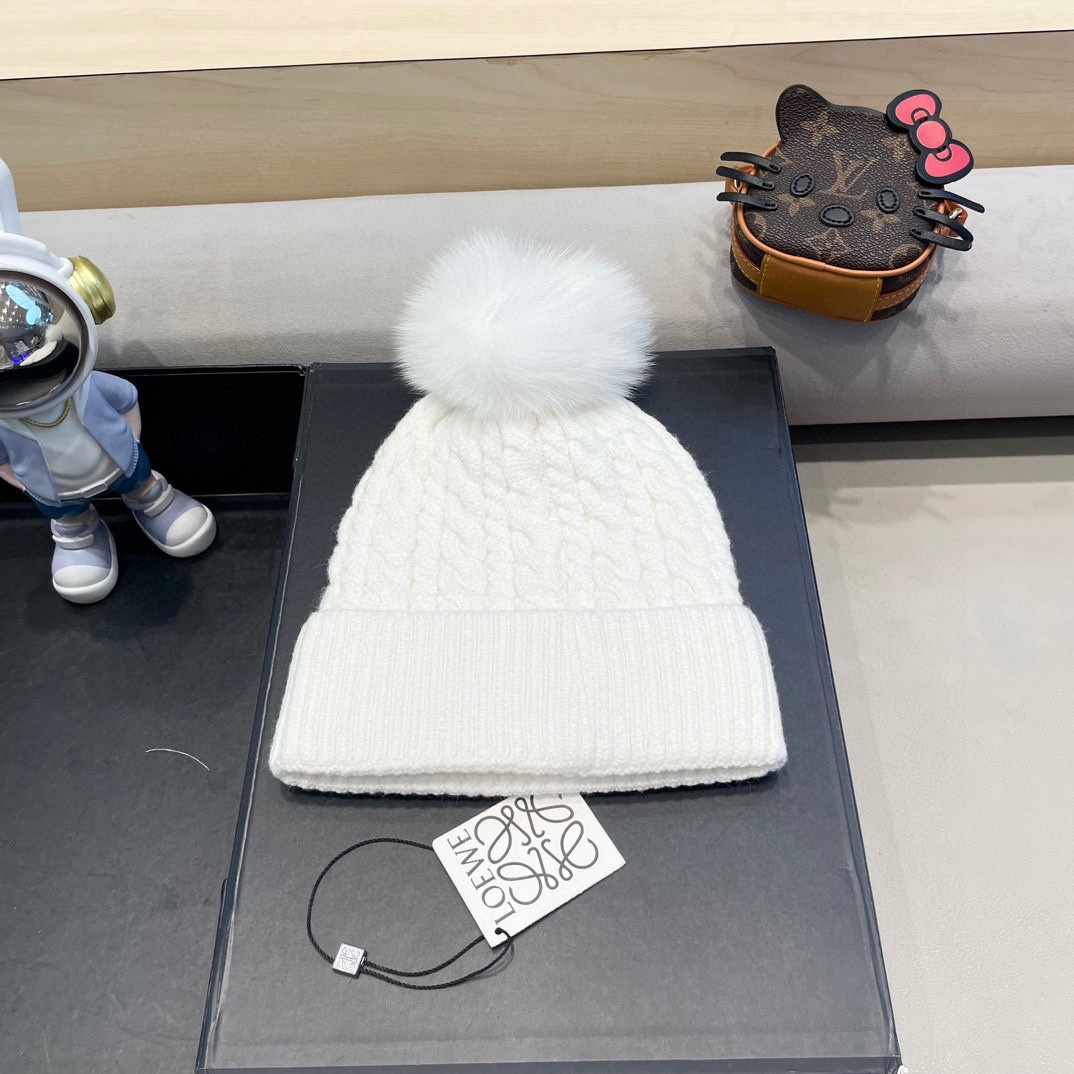 【LOEWE罗意威】2024早秋简约针织毛线帽，毛绒材质，非常百搭