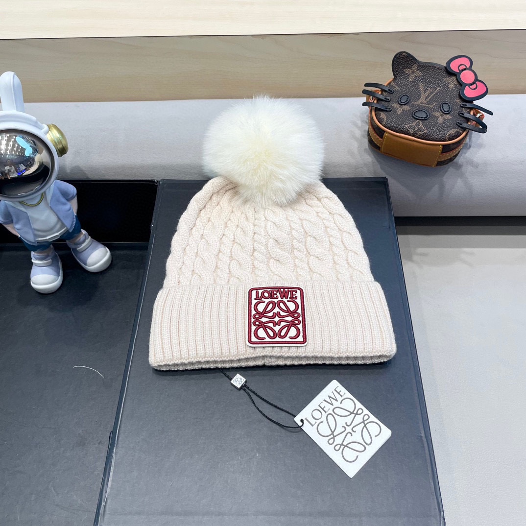【LOEWE罗意威】2024早秋简约针织毛线帽，毛绒材质，非常百搭