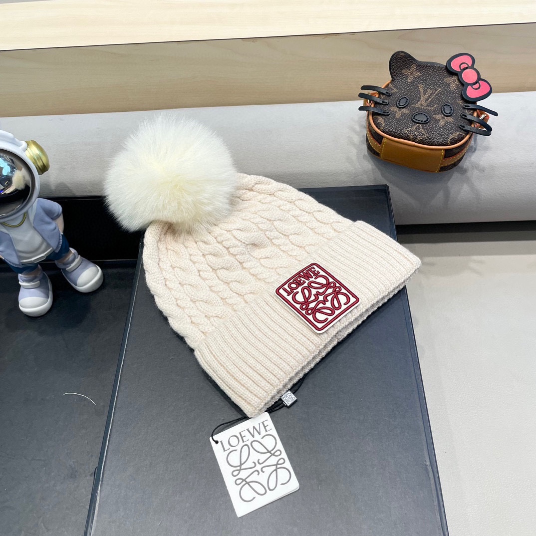 【LOEWE罗意威】2024早秋简约针织毛线帽，毛绒材质，非常百搭