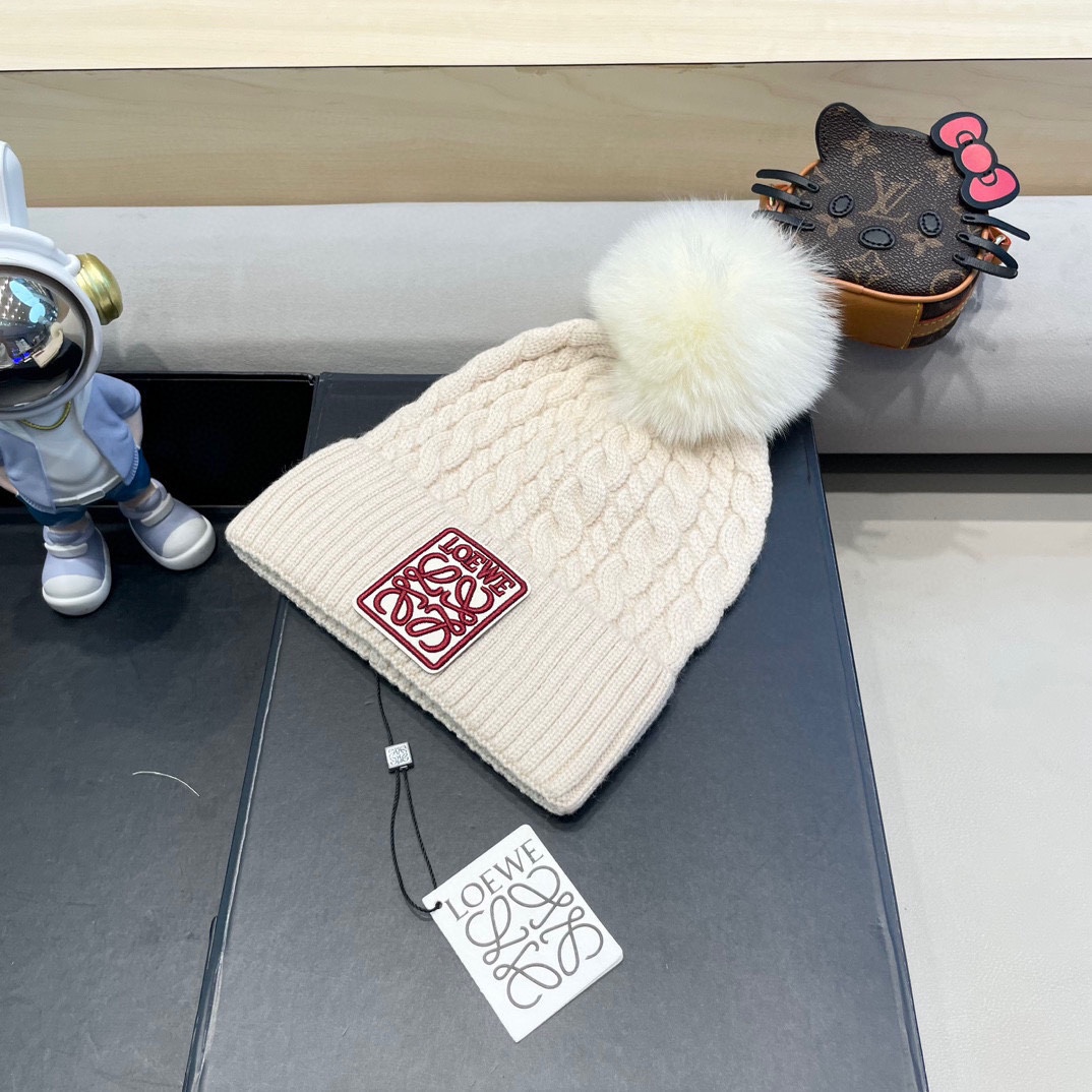 【LOEWE罗意威】2024早秋简约针织毛线帽，毛绒材质，非常百搭