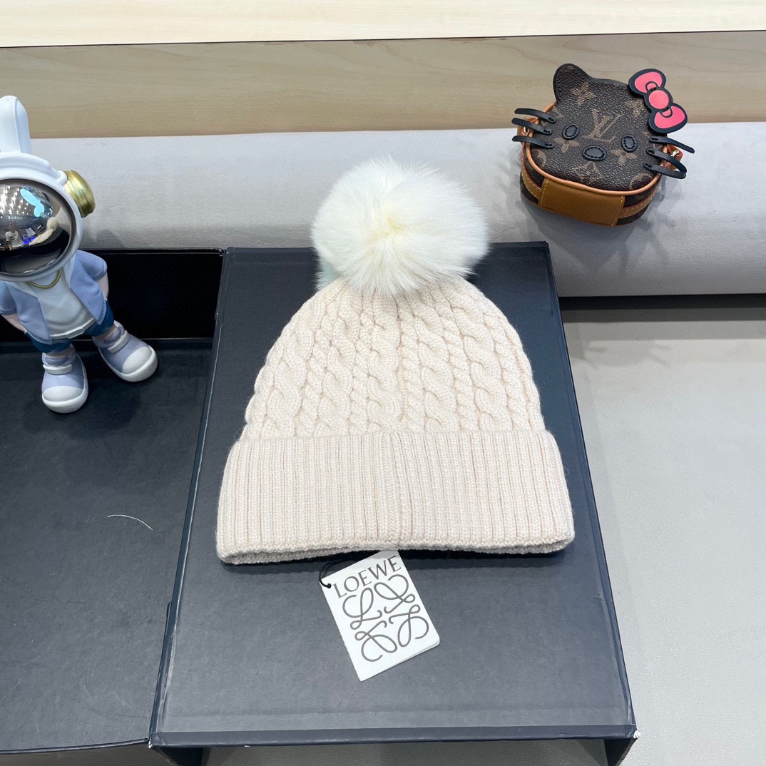 【LOEWE罗意威】2024早秋简约针织毛线帽，毛绒材质，非常百搭