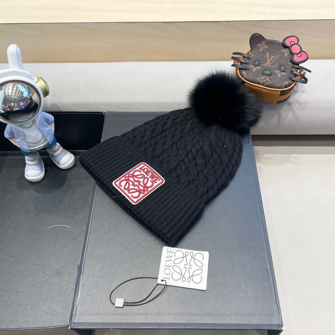 【LOEWE罗意威】2024早秋简约针织毛线帽，毛绒材质，非常百搭