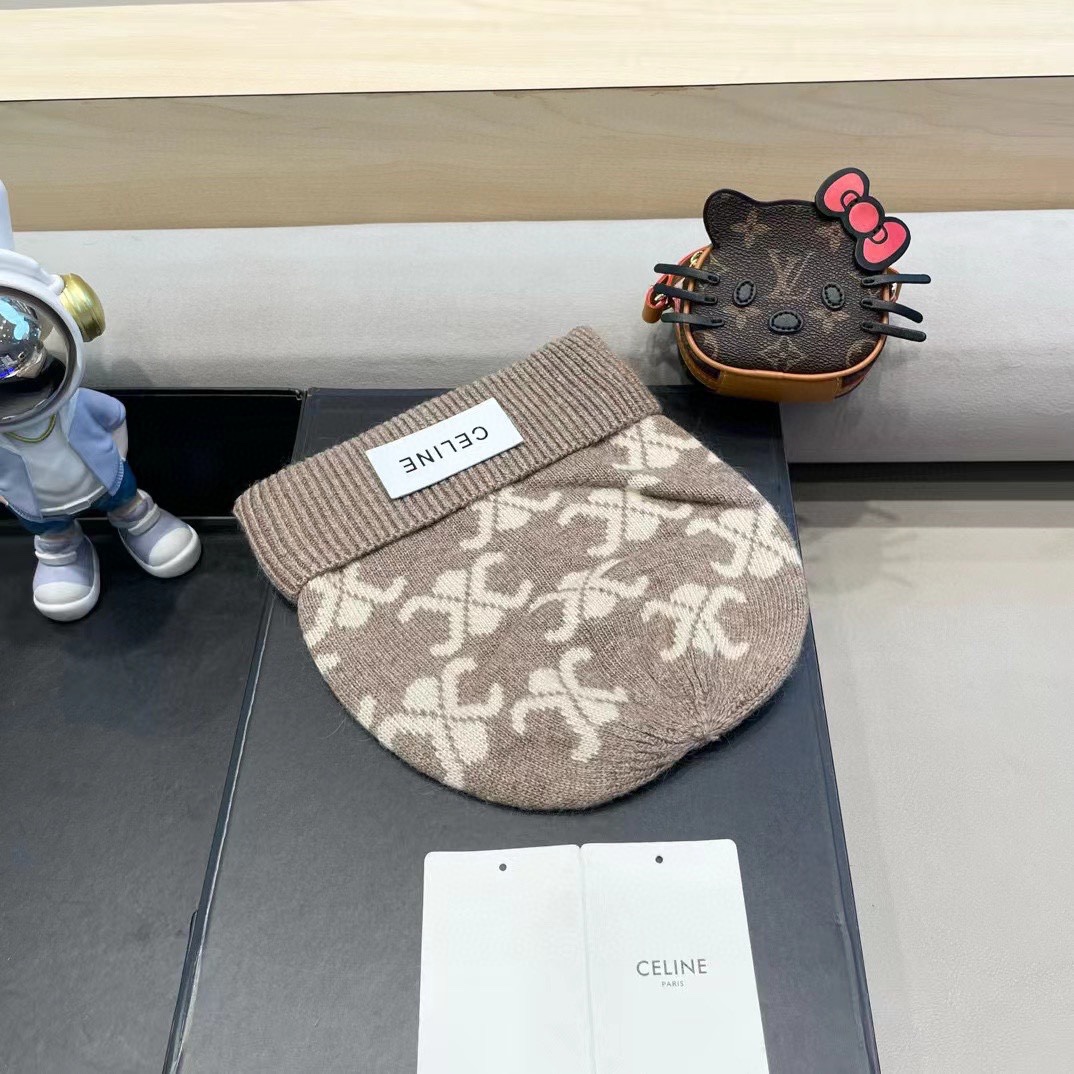  CELINE塞琳2024秋冬新款针织羊毛帽，毛线帽，50羊毛%50兔毛，跑量多色