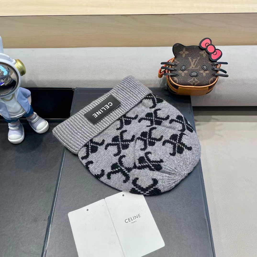  CELINE塞琳2024秋冬新款针织羊毛帽，毛线帽，50羊毛%50兔毛，跑量多色