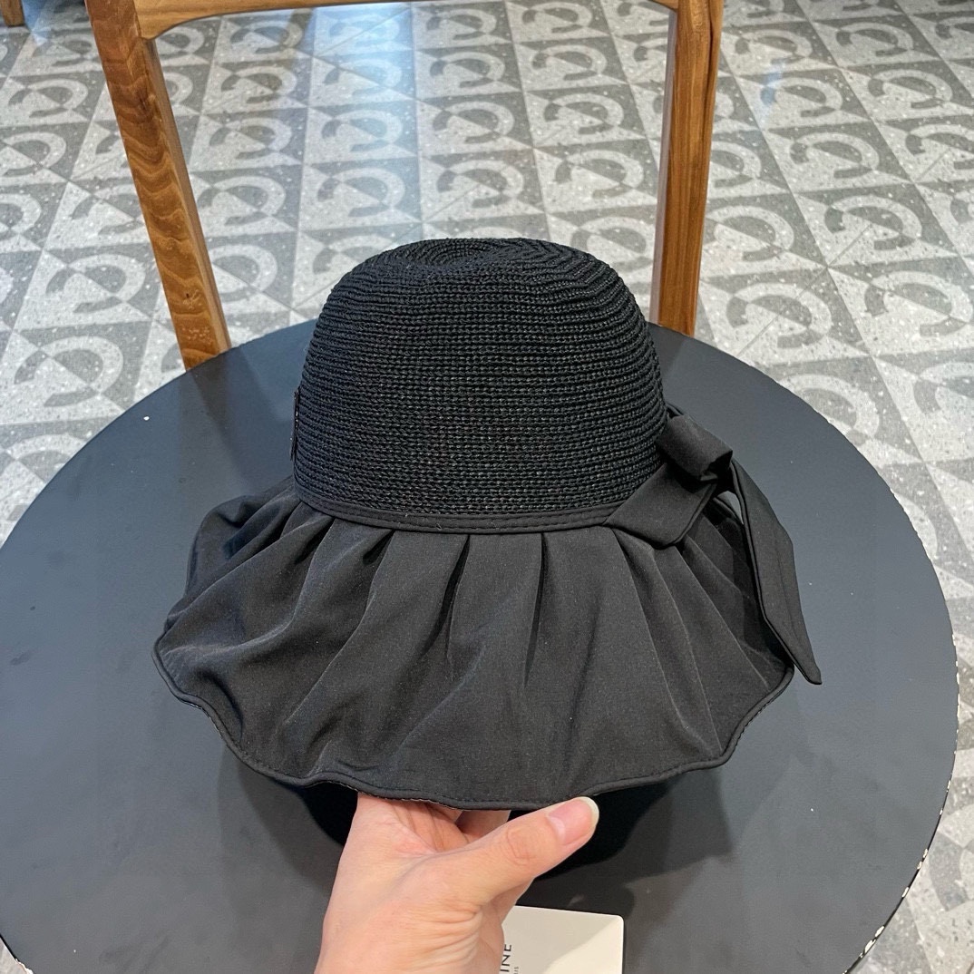 celien塞琳夏季新款韩版户外出游防晒太阳帽大帽檐遮脸渔夫帽夏天遮阳帽