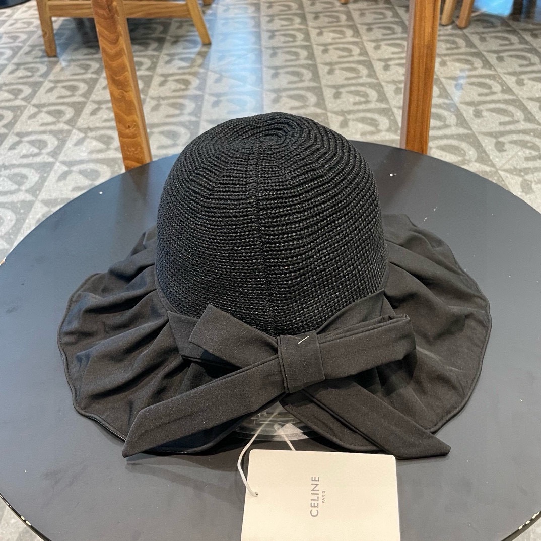 celien塞琳夏季新款韩版户外出游防晒太阳帽大帽檐遮脸渔夫帽夏天遮阳帽