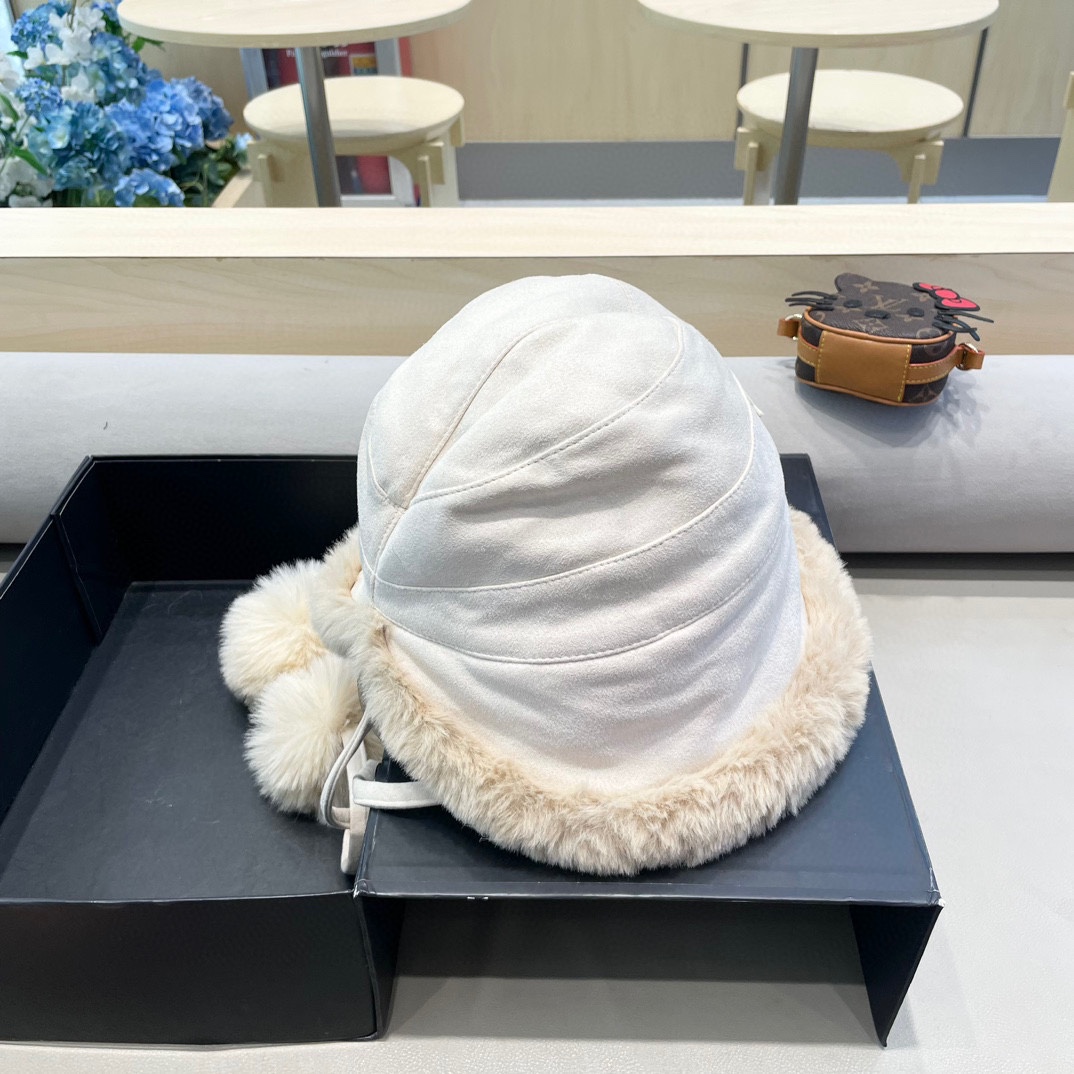  moncler潮牌蒙口凌誉麂皮绒球球渔夫帽加厚加绒保暖百搭滑雪护耳雷锋帽