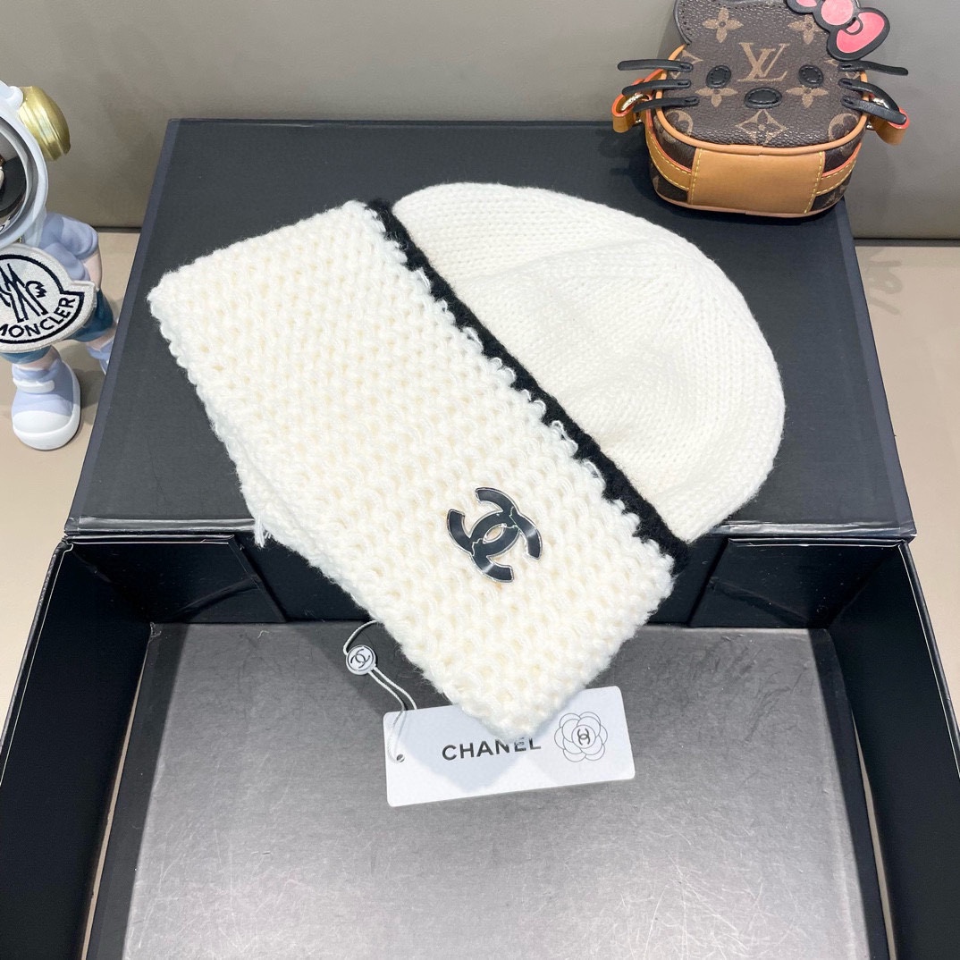  Chanel官网品质香奈儿 秋冬网红时尚博主推荐款毛线帽，小红书爆款，手感超柔软舒适的针织线帽，弹性极