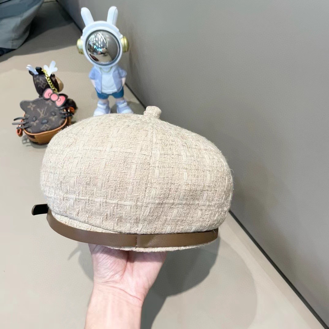  PRADA普拉达贝雷帽女秋冬圆脸显脸小蓓蕾帽网红潮日系复古休闲百搭画家帽