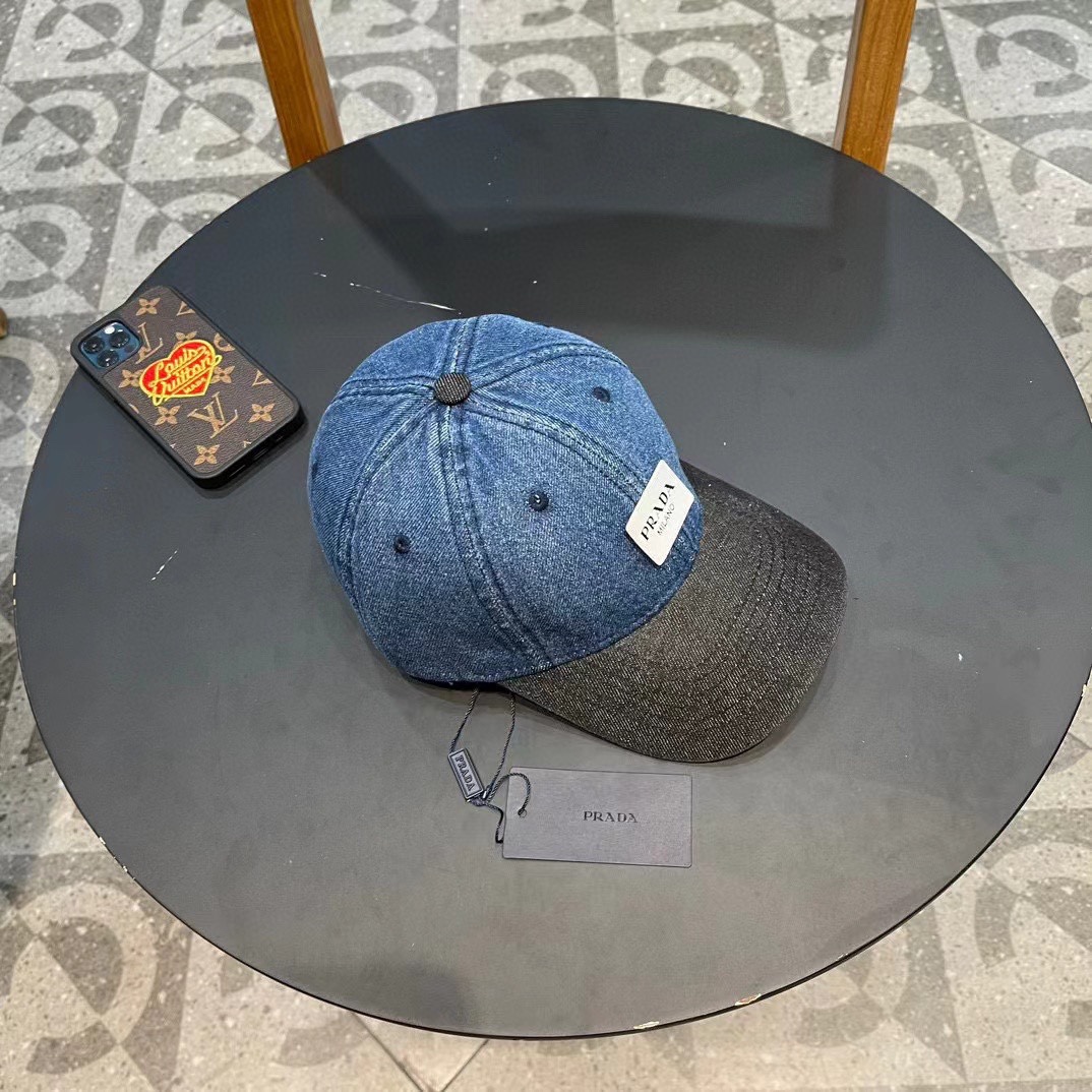   PRADA普拉达新款拼接 棒球帽，男女款鸭舌帽