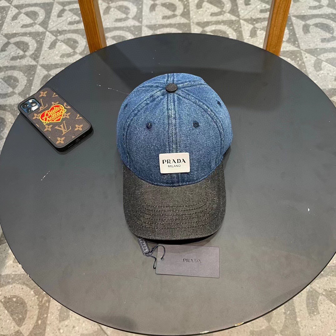   PRADA普拉达新款拼接 棒球帽，男女款鸭舌帽