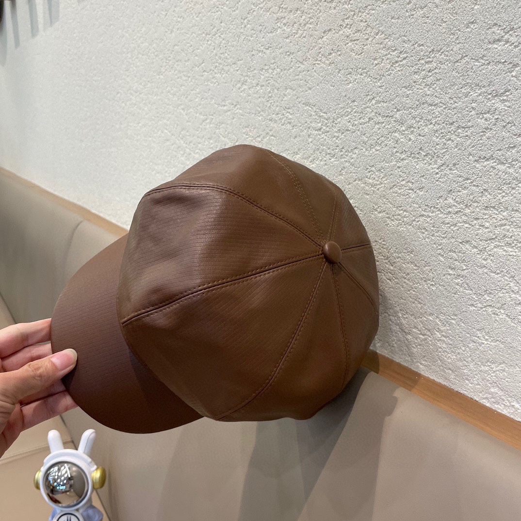DIOR迪奥复古贝雷帽皮质八角帽女生大头围显脸小报童帽英伦风画家帽子男