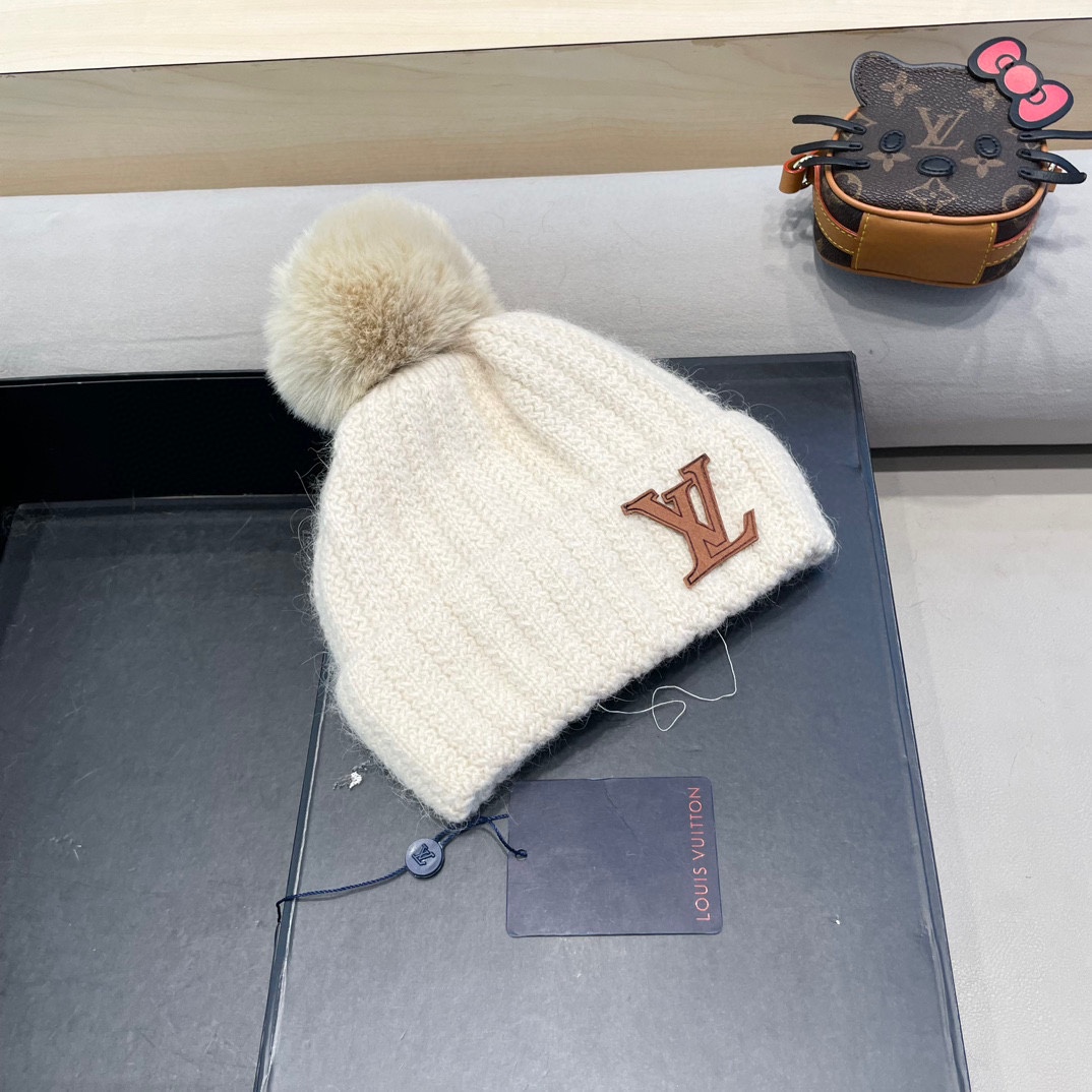 【LV路易威登】2024秋冬款女款专柜款针织毛线帽，大牌设计～秋冬穿搭必备