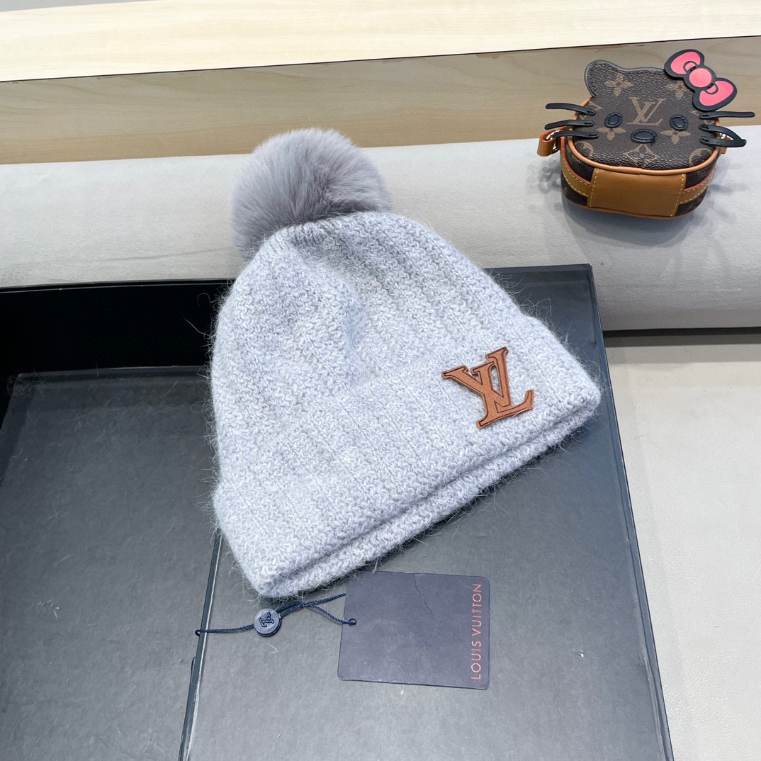 【LV路易威登】2024秋冬款女款专柜款针织毛线帽，大牌设计～秋冬穿搭必备
