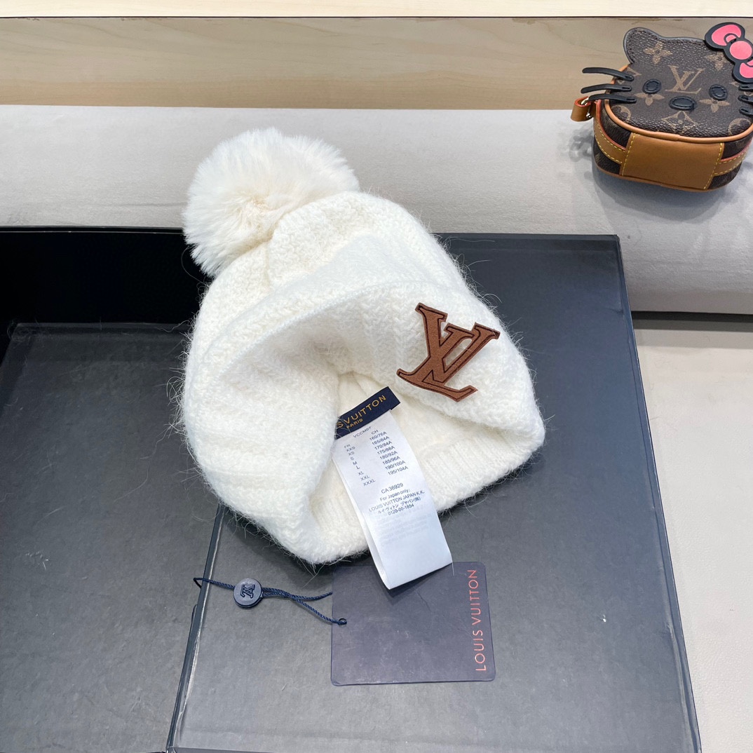 【LV路易威登】2024秋冬款女款专柜款针织毛线帽，大牌设计～秋冬穿搭必备