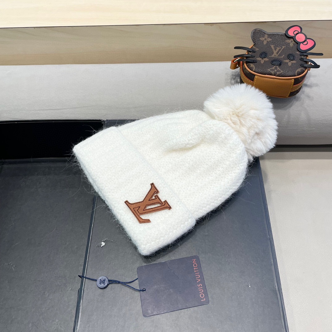 【LV路易威登】2024秋冬款女款专柜款针织毛线帽，大牌设计～秋冬穿搭必备
