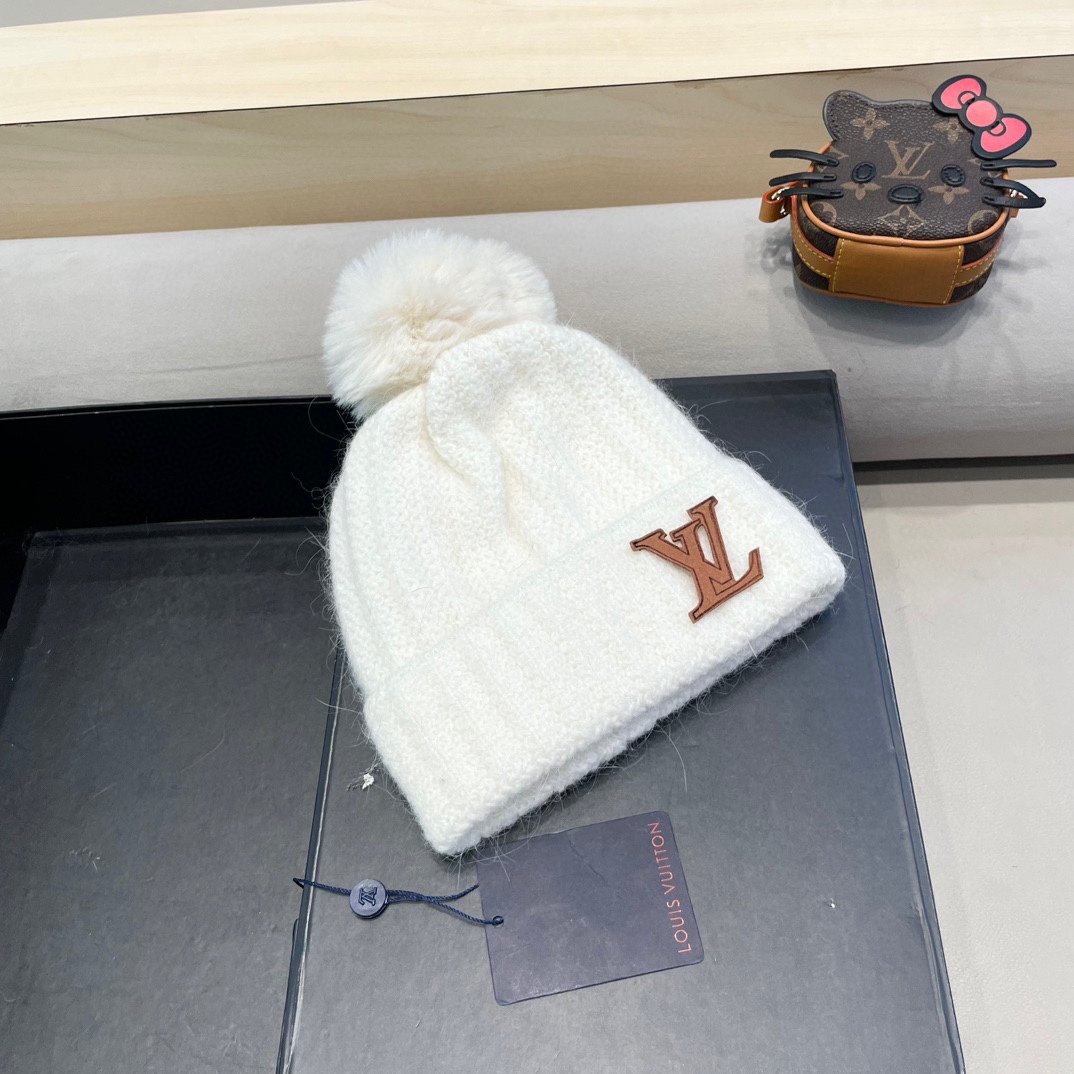 【LV路易威登】2024秋冬款女款专柜款针织毛线帽，大牌设计～秋冬穿搭必备