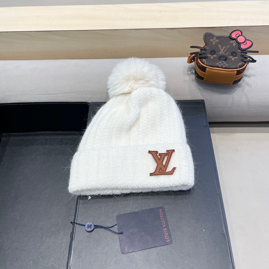 【LV路易威登】2024秋冬款女款专柜款针织毛线帽，大牌设计～秋冬穿搭必备