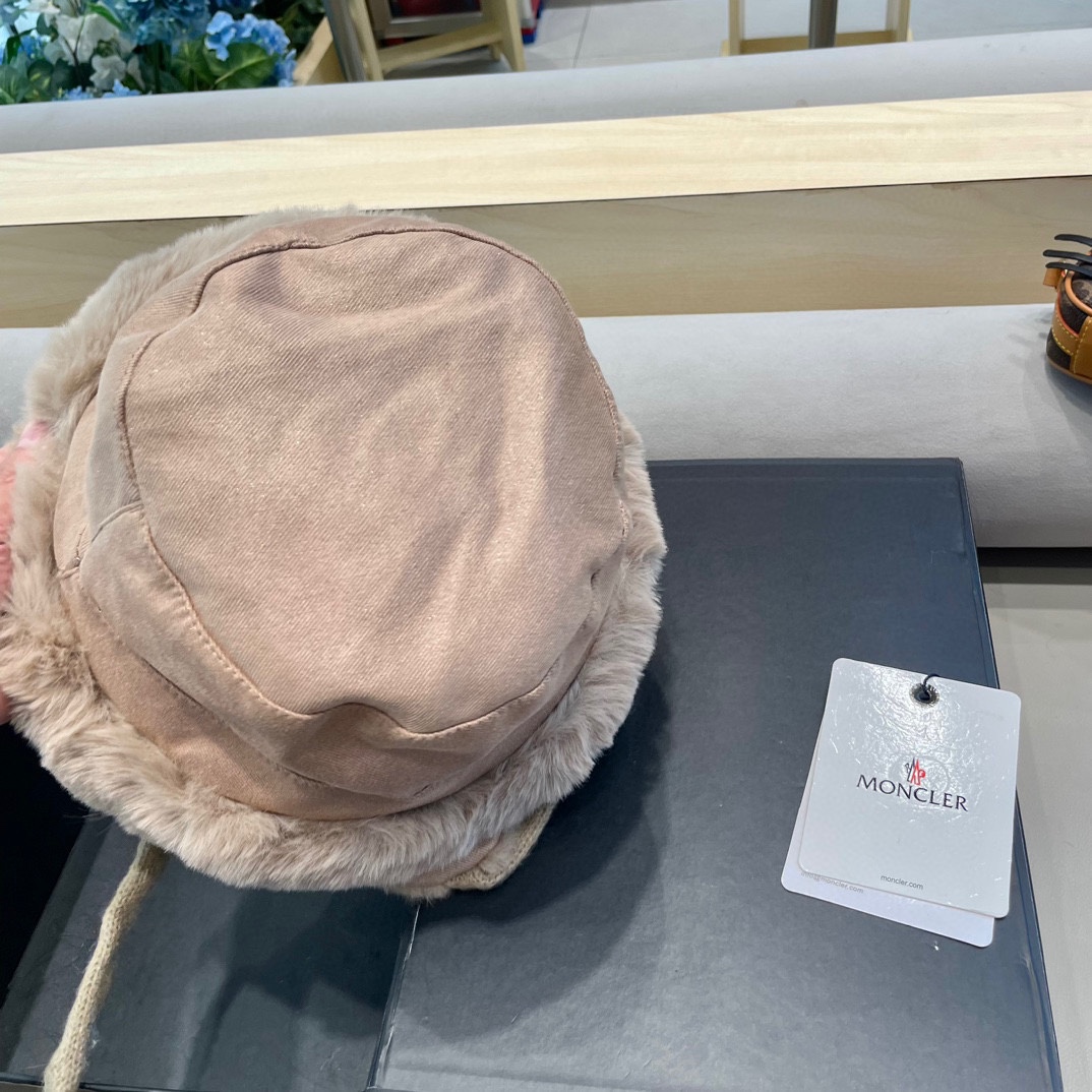 蒙口Moncler2024新款冬季毛绒渔夫帽加厚保暖防风护耳雷锋帽东北显脸小