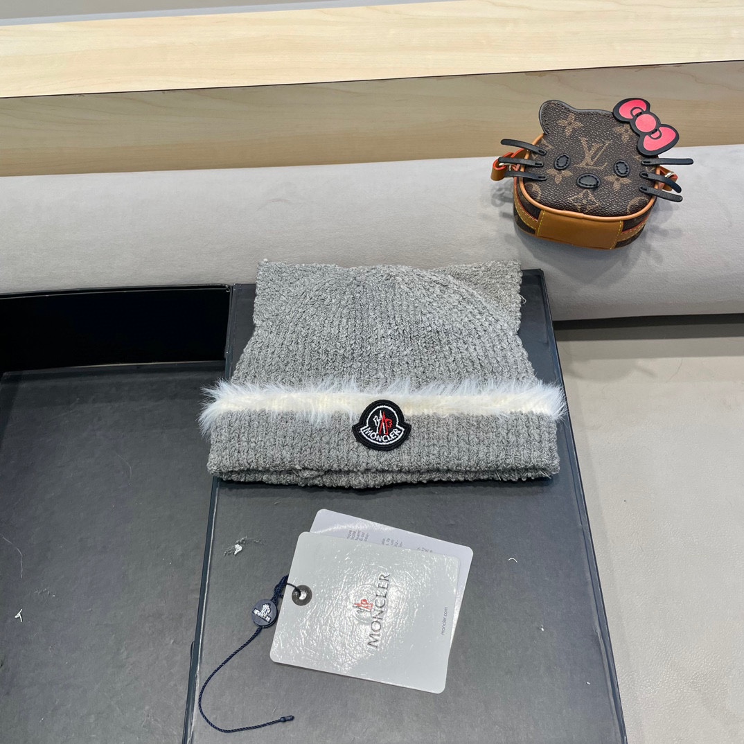 蒙口Moncler2024秋冬卡通可爱狐狸针织帽子女保暖防寒学生百搭套头毛线冷帽潮