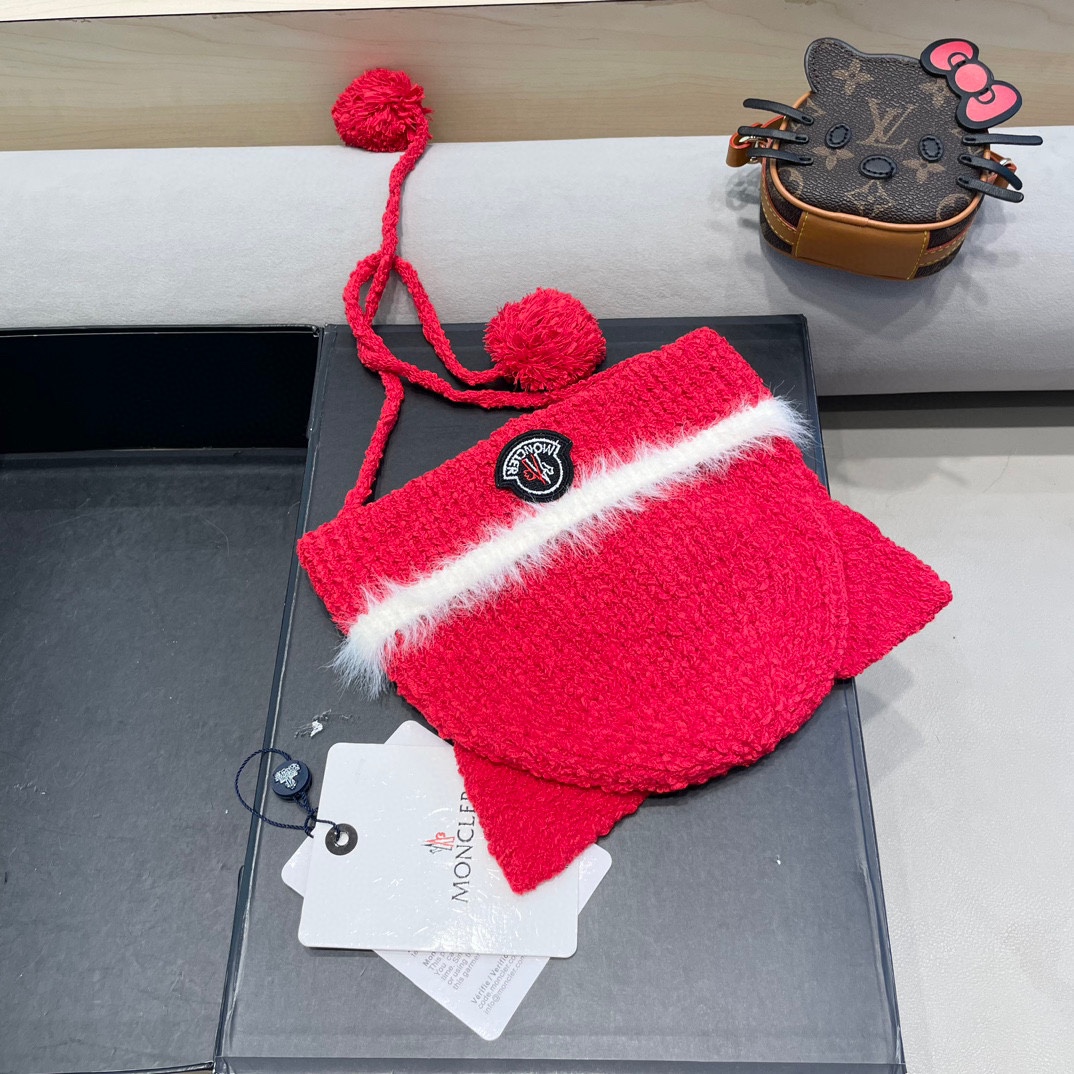 蒙口Moncler2024秋冬卡通可爱狐狸针织帽子女保暖防寒学生百搭套头毛线冷帽潮