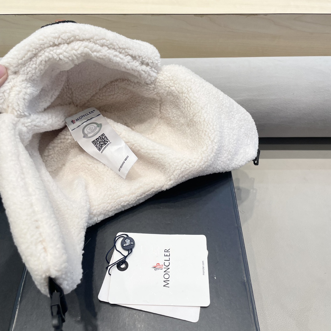 moncler蒙口潮牌保暖防寒羊羔绒雷锋帽秋冬季男女骑行护耳帽