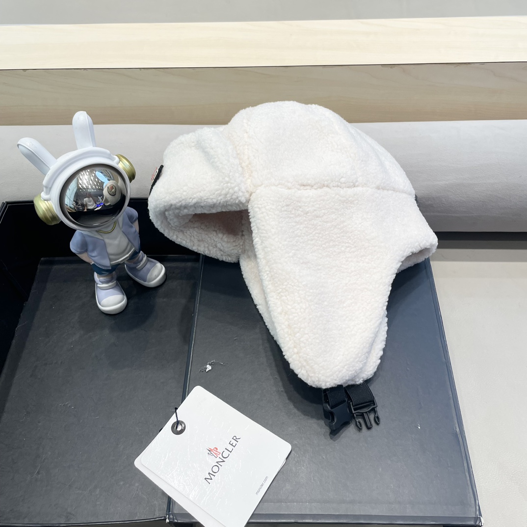 moncler蒙口潮牌保暖防寒羊羔绒雷锋帽秋冬季男女骑行护耳帽