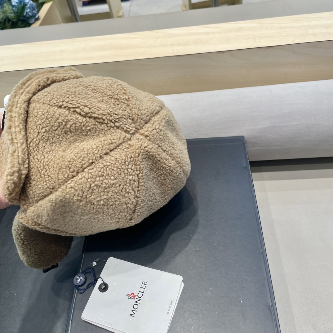 moncler蒙口潮牌保暖防寒羊羔绒雷锋帽秋冬季男女骑行护耳帽