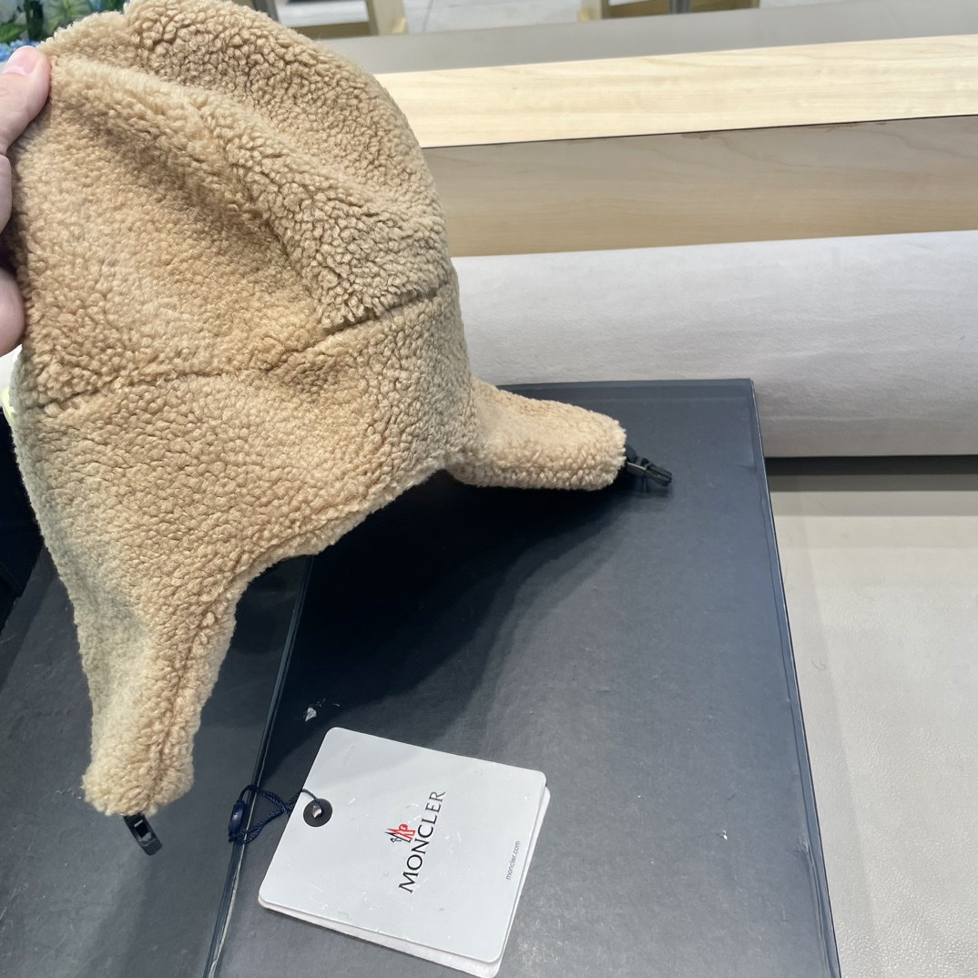 moncler蒙口潮牌保暖防寒羊羔绒雷锋帽秋冬季男女骑行护耳帽