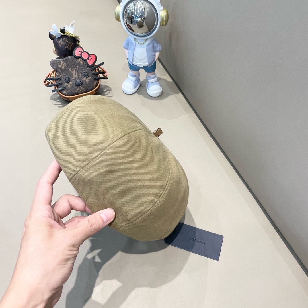 PRADA普拉达 贝雷帽南瓜女春秋款显脸韩系大头围2024新款