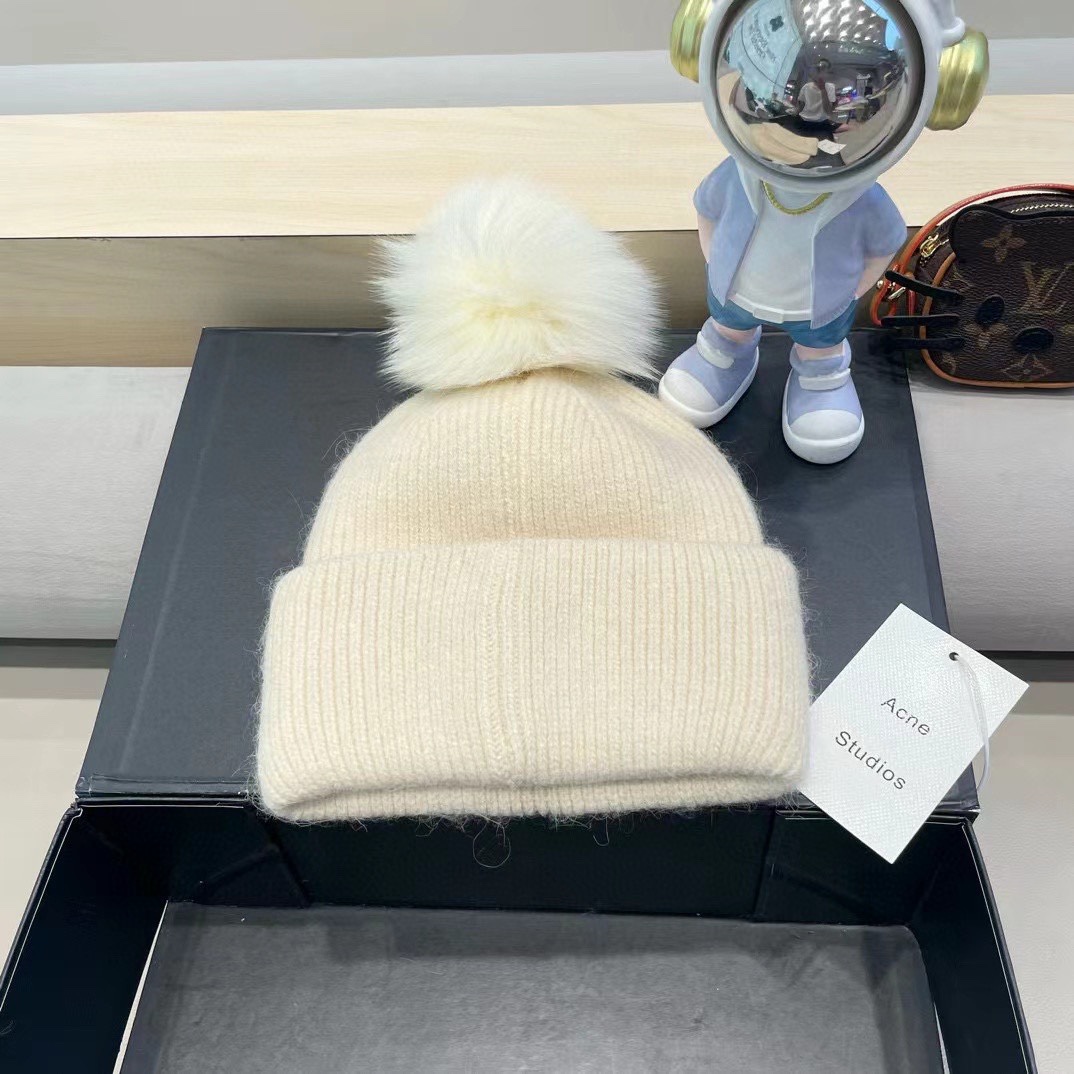 【Acne】2024秋冬新款笑脸简约针织毛线帽，轻奢感满满～俏皮款