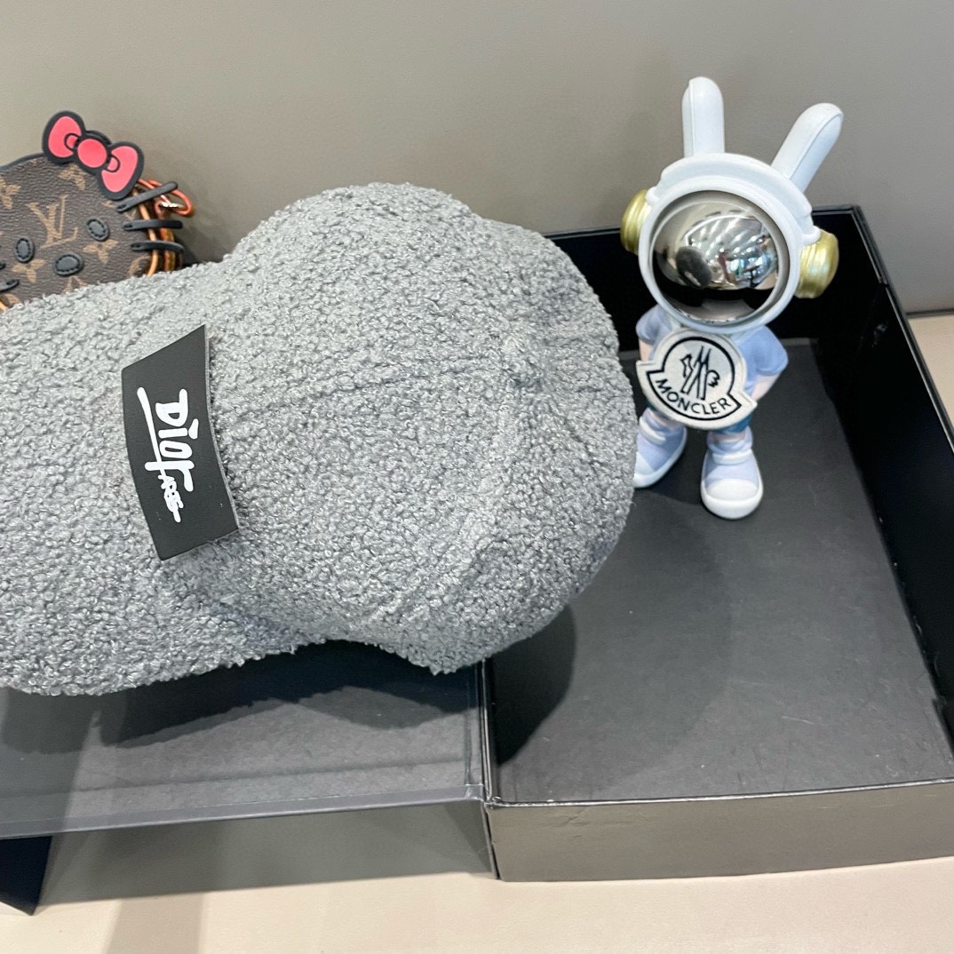 DIOR迪奥 2024 秋冬新款官网同步羊羔毛刺绣棒球帽，整个帽子质感超级好，网红爆款休闲时尚 百搭，超