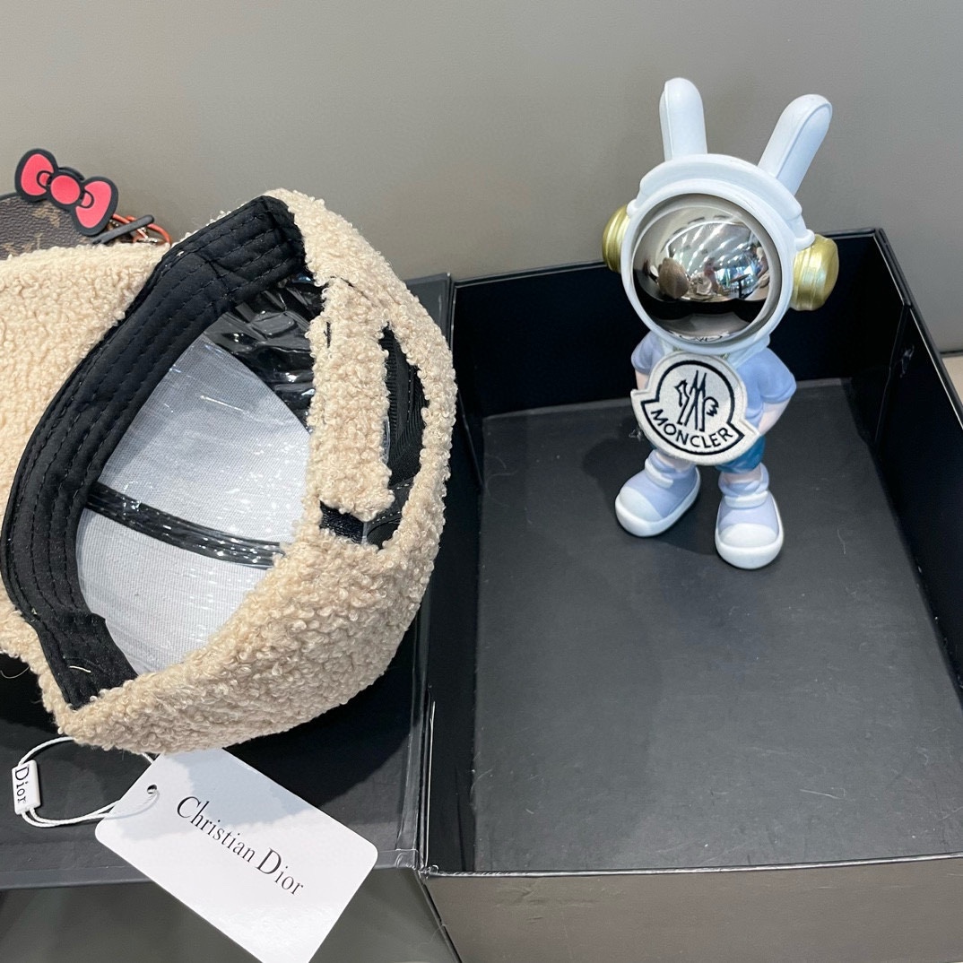 DIOR迪奥 2024 秋冬新款官网同步羊羔毛刺绣棒球帽，整个帽子质感超级好，网红爆款休闲时尚 百搭，超