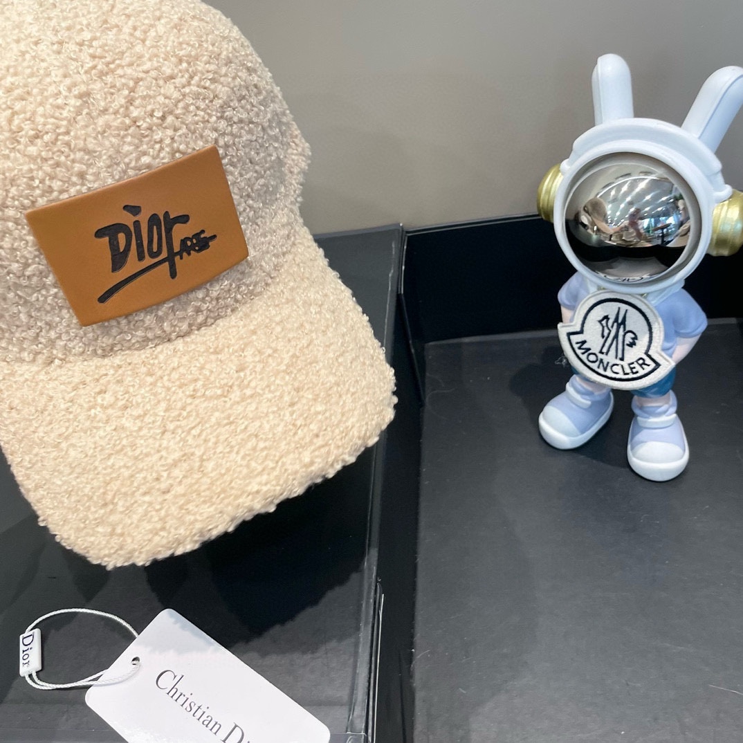 DIOR迪奥 2024 秋冬新款官网同步羊羔毛刺绣棒球帽，整个帽子质感超级好，网红爆款休闲时尚 百搭，超