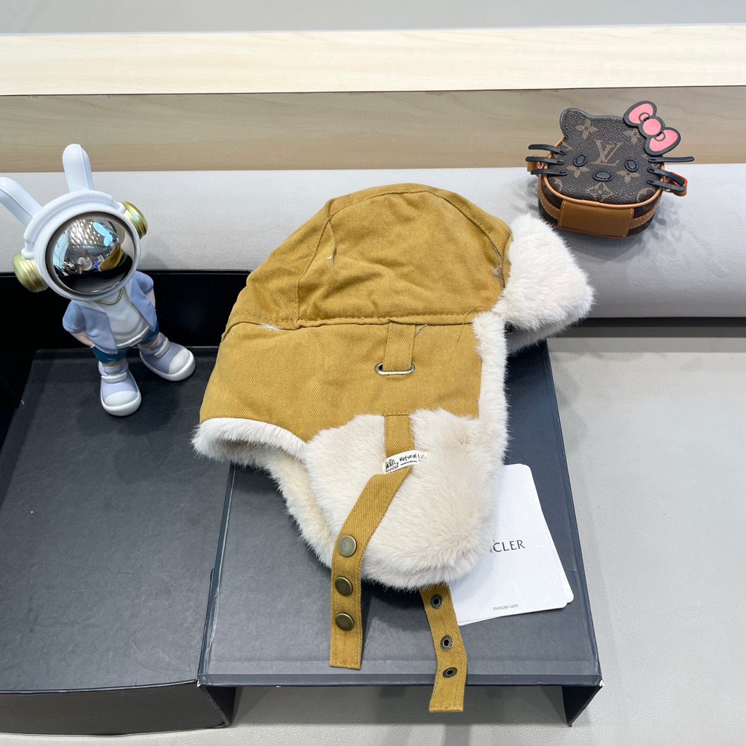 MONCLER蒙口雷锋帽冬季男女同款加厚毛绒防寒护耳帽骑车保暖神器滑雪飞行帽子