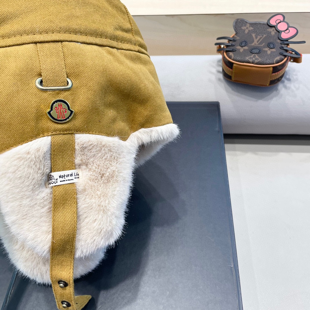 MONCLER蒙口雷锋帽冬季男女同款加厚毛绒防寒护耳帽骑车保暖神器滑雪飞行帽子