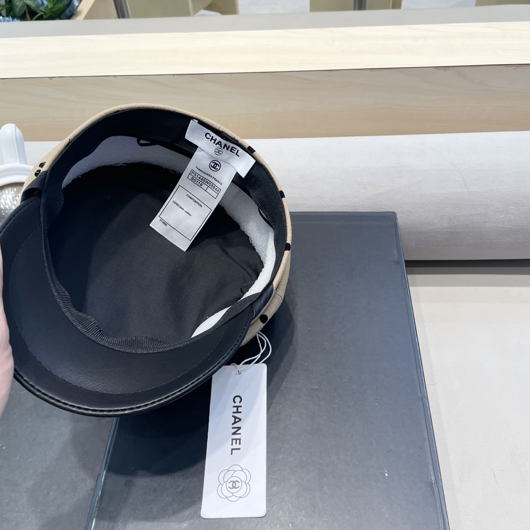 Chanel韩版波点帽子女2024春秋新款英伦复古八角贝雷帽显脸小平顶鸭舌帽