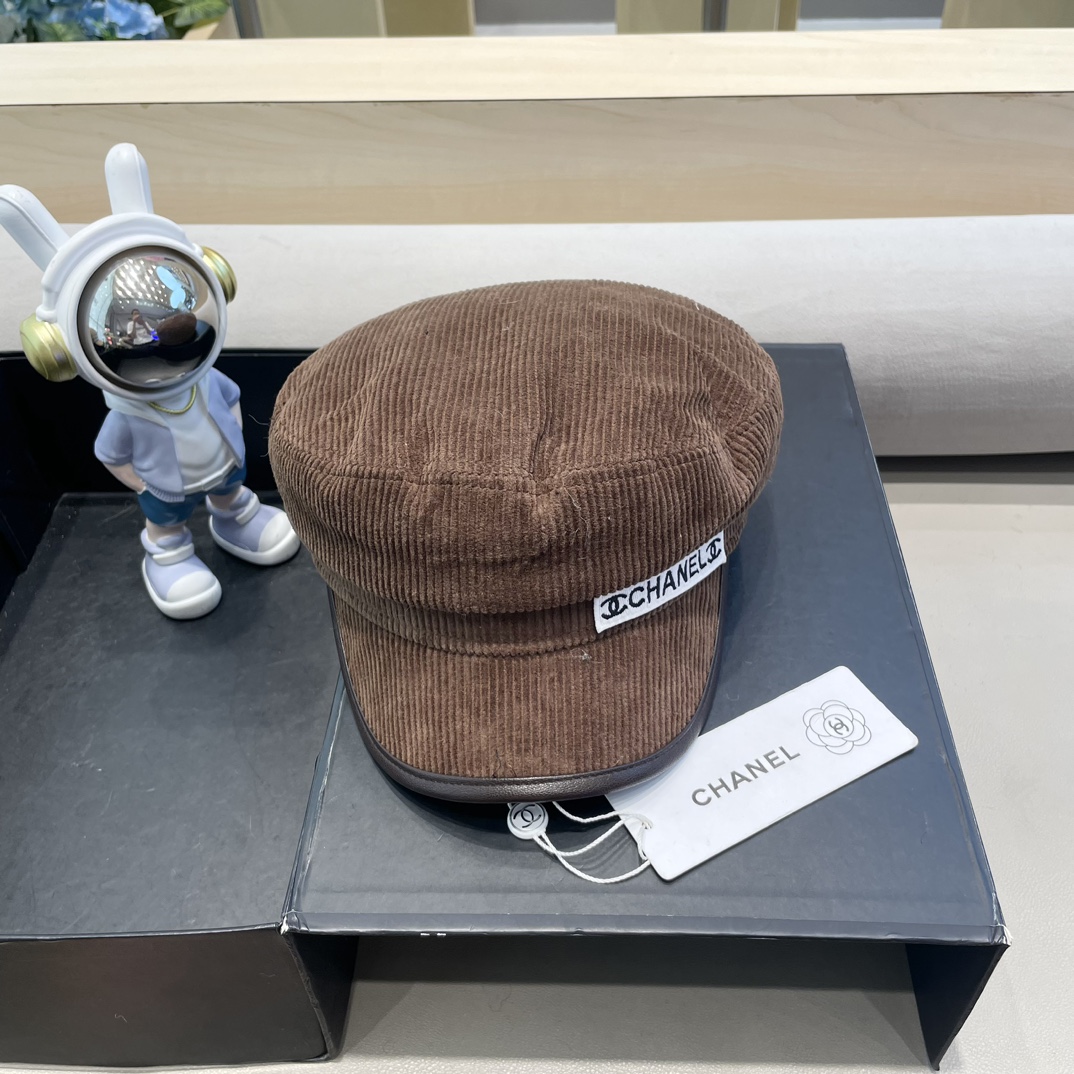 Chanel韩国东大门复古简约百搭帽子纯色气质贝雷帽