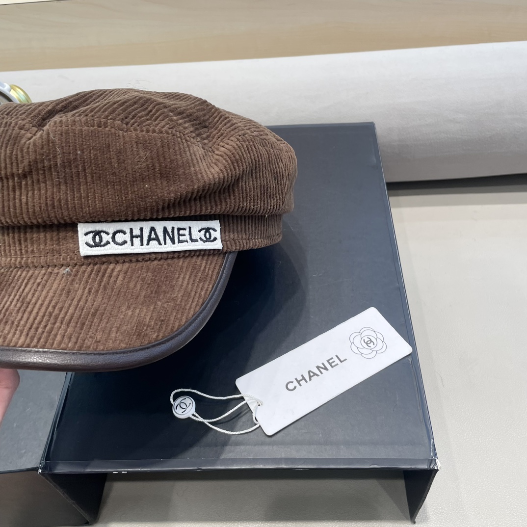 Chanel韩国东大门复古简约百搭帽子纯色气质贝雷帽
