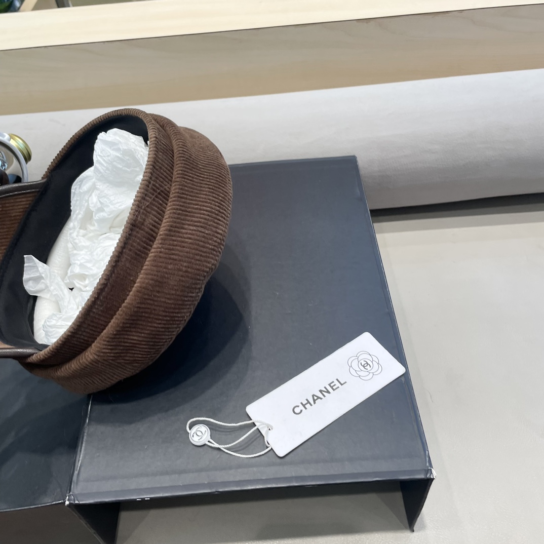 Chanel韩国东大门复古简约百搭帽子纯色气质贝雷帽