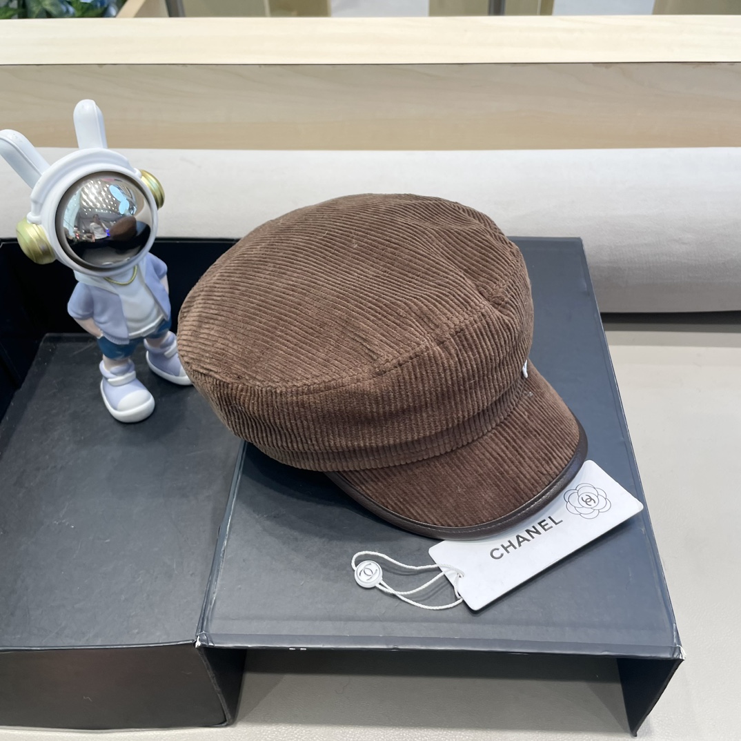 Chanel韩国东大门复古简约百搭帽子纯色气质贝雷帽